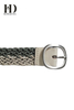 Women's Braided Leather Belt With Golden Buckle