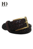 Mens Maroon Braided Leather Belt