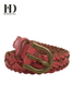 Women's Braided Skinny Narrow Leather Belt