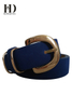 Blue vegan leather belts for women