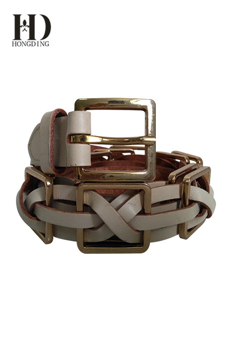 Women's Braided chain Belt With Golden Buckle