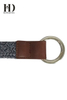 Grey Fabric Womens belts with Round Buckle
