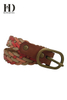 Women's Braided Leather Belt With Anti Brass Buckle