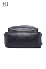 HongDing Black High-Quality PU Leather Backpack and Computer Bag for Men