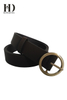 Brown vegan leather belts for women