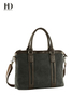 HongDing Grey-Black High-Quality Splicing PU Leather Canvas Handbags with Shoulder Strap for Men
