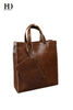 HongDing Coffee Retro Business Crazy-Horse PU Leather Handbags and Messenger Bags for Men