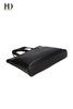 HongDing Black Big Capacity Genuine Leather Business Handbags with Key Chain for Men