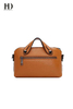 HongDing Light Brown Fashion Genuine Cowhide Leather Handbags with Shoulder Strap for Women