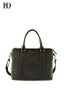 HongDing Grey-Black High-Quality Splicing PU Leather Canvas Handbags with Shoulder Strap for Men