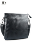HongDing Black Business Braided Shoulder Bags High Quality PU Leather Messenger Bags For Men