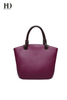 PU Leather Handbags with Genuine Leather Handle, Shoulder Bags for Women Large Capacity Purple