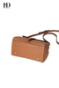 HongDing Large Capacity Khaki Genuine Cowhide Leather Handbags with Shoulder Strap for Women