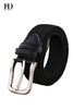 HongDing Black Comfortable and Breathable Braided Jeans Belts with Pin Buckle for Men