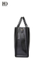 Black Large Capacity Leather Handbags 