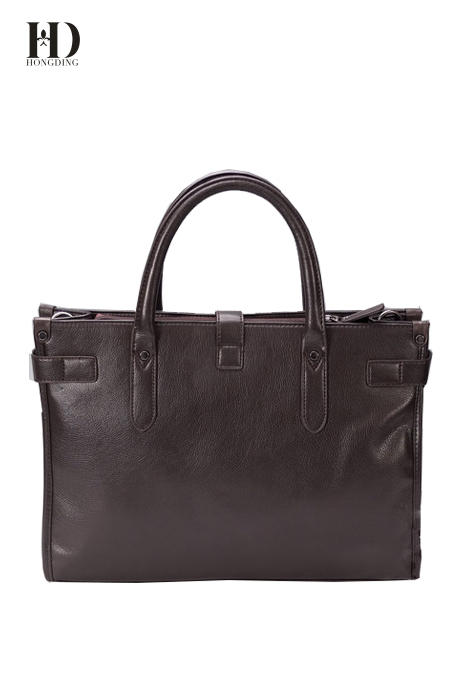 HongDing Coffee Fashion Soft PU Leather Handbags Leisure Business Shoulder Bags for Men