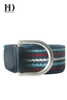 Men's Elastic Braided Stretch Belt With Silver Buckle