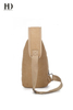 HongDing Light Coffee Fashion All-Match Canvas Chest Bags Shoulder Bags for Men
