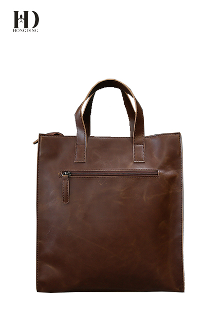 HongDing Coffee Retro Business Crazy-Horse PU Leather Handbags and Messenger Bags for Men