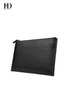 HongDing Black Stylish Business Saffiano Cowhide Leather Handbags File Bags for Men