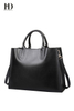 Black Large Capacity Leather Handbags 
