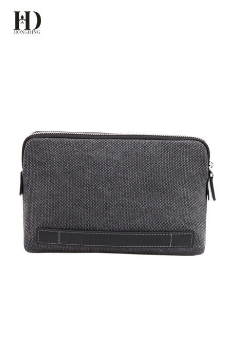 HongDing Grey Big Capacity High-Quality Canvas Handbags with Smooth Zipper for Men