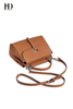 HongDing Large Capacity Khaki Genuine Cowhide Leather Handbags with Shoulder Strap for Women
