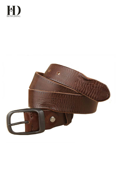 HongDing Coffee Retro Genuine Cowhide Leather Jeans Belts with Retro Alloy Buckle for Women