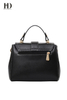 Black Stitches Elements PU Leather Handbags