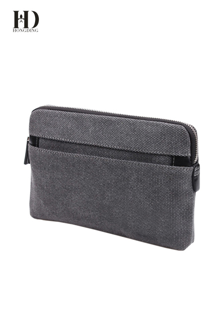 HongDing Grey Big Capacity High-Quality Canvas Handbags with Smooth Zipper for Men