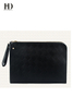 HongDing Black Stylish Business Braided PU Leather Handbags File Bags for Men