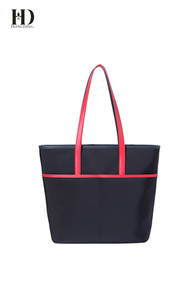 HongDing Dark Blue Big Capacity Structured Handbags Oxford Fabric Travel Handbags for Women