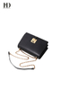HongDing Multicolor Cowhide Leather Shoulder Bag with Alloy Chain Shoulder Strap for Women