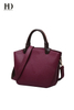PU Leather Handbags with Genuine Leather Handle, Shoulder Bags for Women Large Capacity Purple