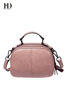 HD Pink Genuine Leather Handbags with Adjustable Shoulder Strap and Exquisite Hardware for Women
