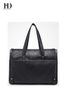 HongDing Black Large Capacity Business and Travel PU Leather Handbags and Shoulder Bags for Men