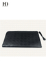 HongDing Black Stylish Business Braided PU Leather Handbags File Bags for Men