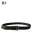 HongDing Black Veg Bonded Leather Braided Belts with Pin Buckle for Men
