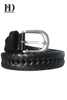 Black Braided belts for Men with gold buckle