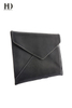 HongDing Black Envelope Type Design and Metal Style Genuine Leather Clutch Purses For Women