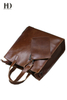 HongDing Coffee Retro Business Crazy-Horse PU Leather Handbags and Messenger Bags for Men