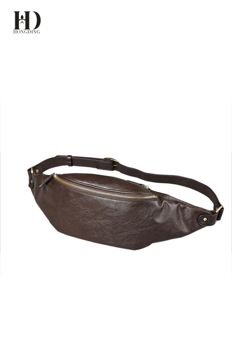 HongDing High-Quality PU Leather Men’s Waist Bags with Large Capacity