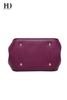 PU Leather Handbags with Genuine Leather Handle, Shoulder Bags for Women Large Capacity Purple
