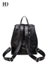 HongDing Black Leisure Genuine Cowhide Leather Women’s Backpacks
