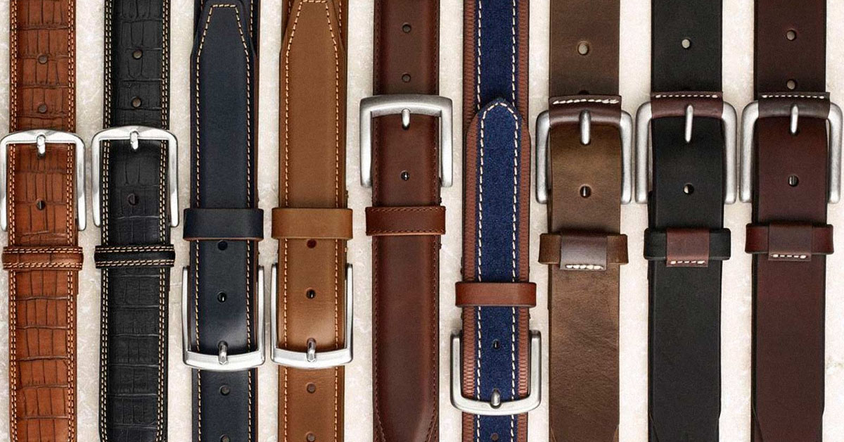 A picture showing different styles of belts or classic belt styles