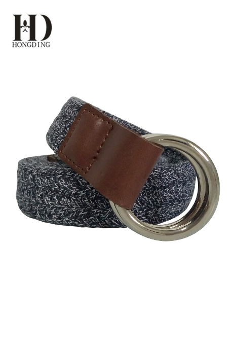 Grey Fabric Womens belts with Round Buckle