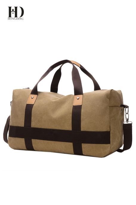 HongDing Khaki Big Capacity Shoulder Bags Canvas Travel Handbags for Men
