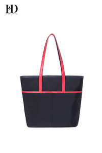 HongDing Dark Blue Big Capacity Structured Handbags Oxford Fabric Travel Handbags for Women